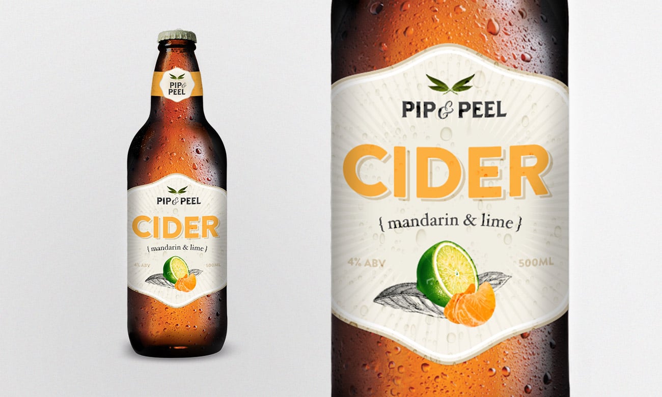 Pip and Peel Cider Packaging Design